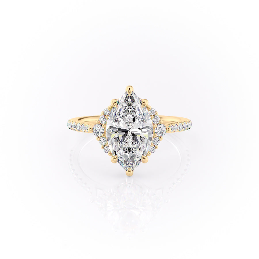 The Pave Victoria Set With A 3 Carat Marquise Lab Diamond