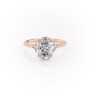 The Pave Victoria Set With A 3.5 Carat Oval Moissanite