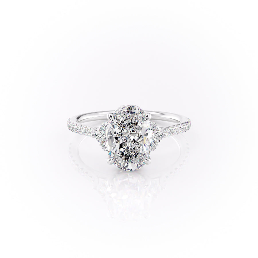 The Pave Victoria Set With A 1 Carat Oval Lab Diamond