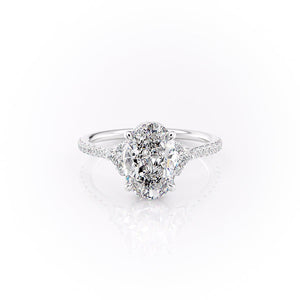 The Pave Victoria Set With A 1.5 Carat Oval Moissanite