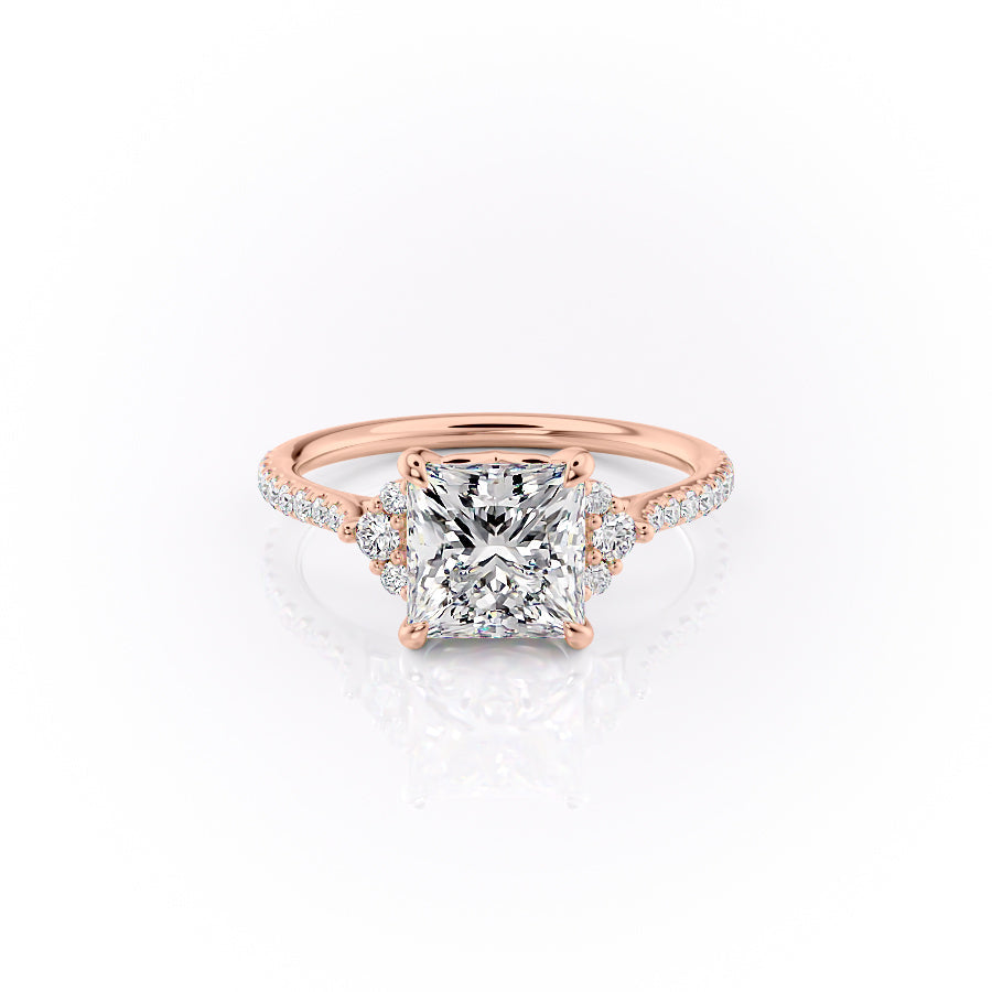 The Pave Victoria Set With A 1 Carat Princess Lab Diamond
