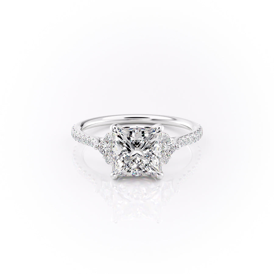 The Pave Victoria Set With A 1.5 Carat Princess Lab Diamond