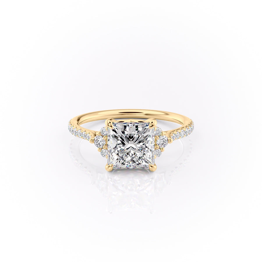 The Pave Victoria Set With A 1 Carat Princess Lab Diamond