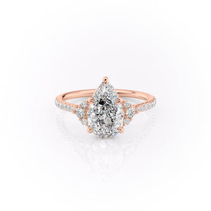 The Pave Victoria Set With A 1 Carat Pear Lab Diamond