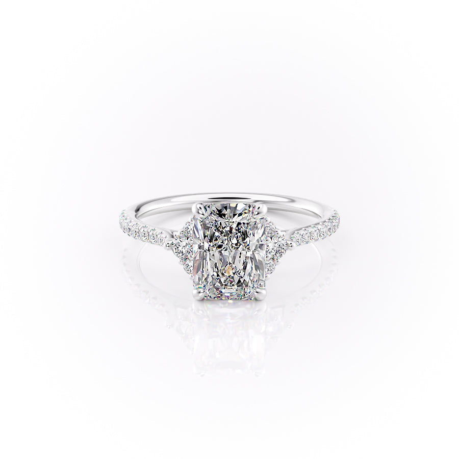 The Pave Victoria Set With A 4.5 Carat Radiant Moissanite