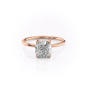 The Sarah Set With A Cushion Moissanite