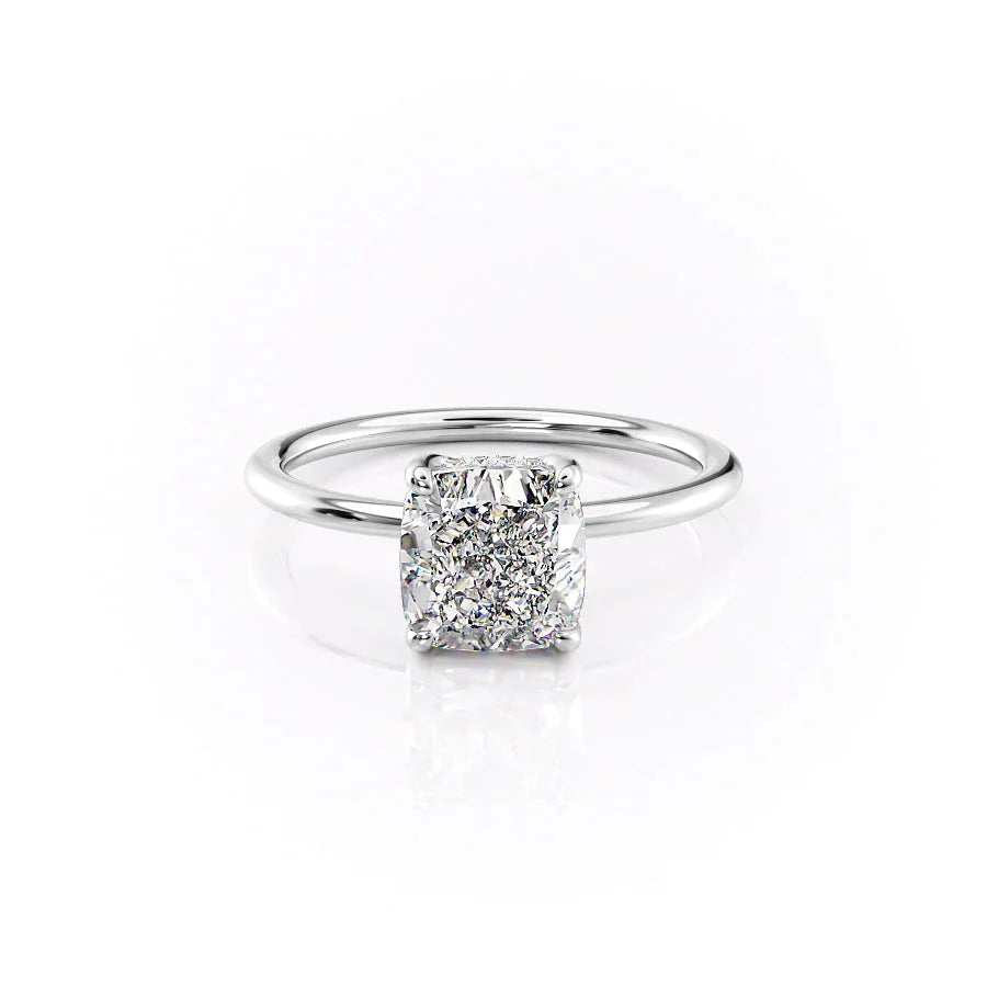 The Sarah Set With A 1.5 Carat Cushion Moissanite