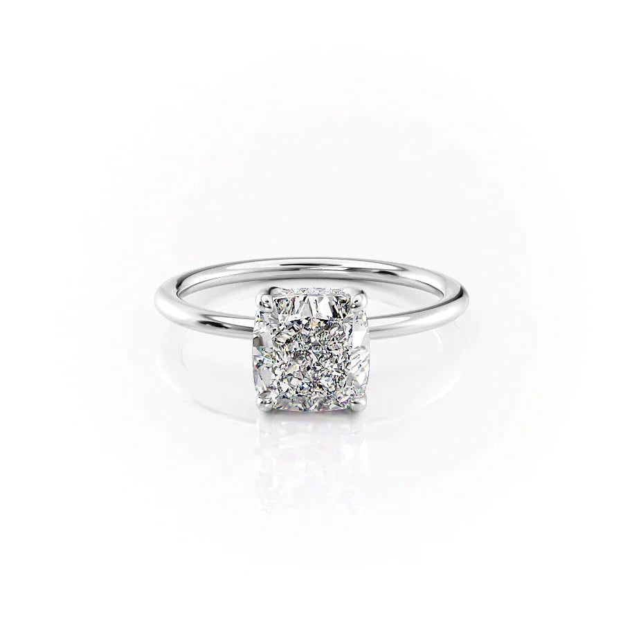 The Sarah Set With A Cushion Moissanite
