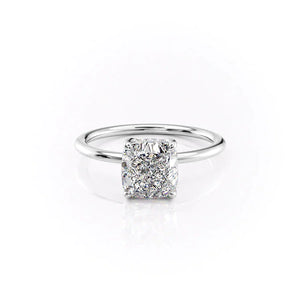 The Sarah Set With A 1.5 Carat Cushion Lab Diamond