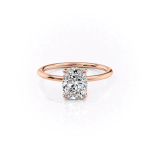 The Sarah Set With A Elongated Cushion Moissanite