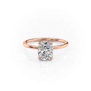 The Sarah Set With A 2.5 Carat Elongated Cushion Moissanite
