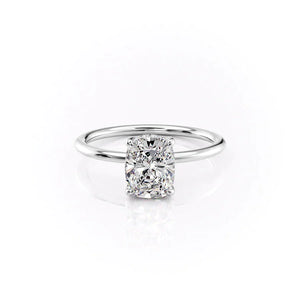 The Sarah Set With A Elongated Cushion Moissanite