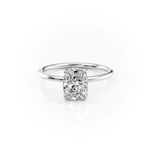 The Sarah Set With A 1.5 Carat Elongated Cushion Lab Diamond