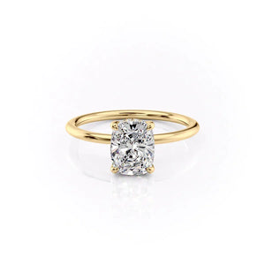 The Sarah Set With A Elongated Cushion Moissanite