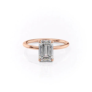 The Sarah Set With A Emerald Moissanite