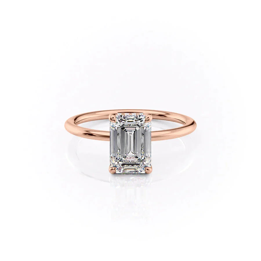 The Sarah Set With A 3 Carat Emerald Lab Diamond