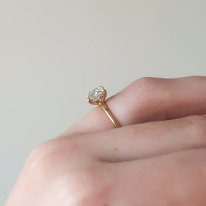 The Sarah Set With A 2.5 Carat Elongated Cushion Moissanite