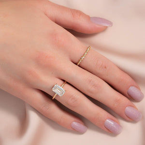 The Sarah Set With A 2 Carat Emerald Lab Diamond