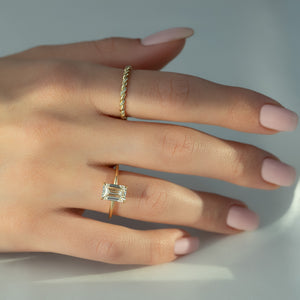 The Sarah Set With A 2 Carat Emerald Lab Diamond