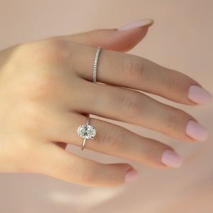 The Sarah Set With A 2 Carat Oval Lab Diamond