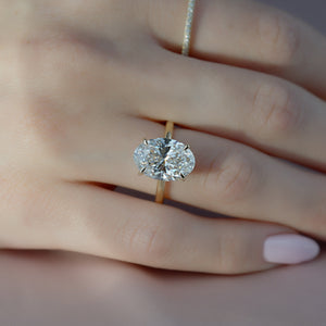The Sarah Set With A 3 Carat Oval Lab Diamond