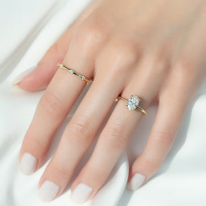 The Sarah Set With A 3 Carat Oval Lab Diamond