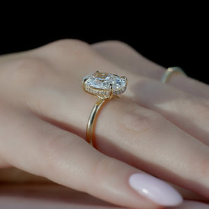 The Sarah Set With A 3 Carat Oval Lab Diamond