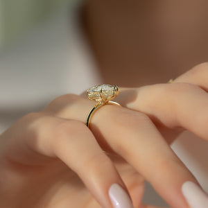The Sarah Set With A 2 Carat Pear Lab Diamond