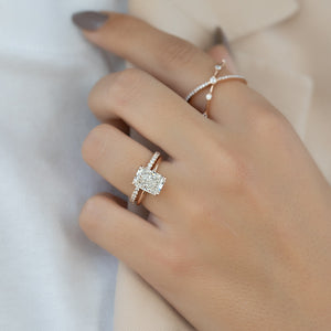 The Sarah Set With A 1 Carat Radiant Lab Diamond