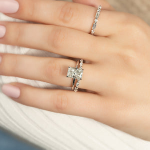 The Sarah Set With A 3 Carat Radiant Lab Diamond