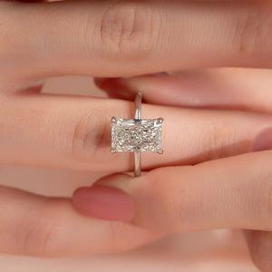 The Sarah Set With A 3 Carat Radiant Lab Diamond