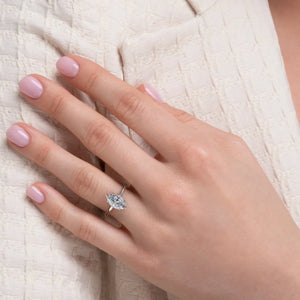 The Sarah Set With A 2.5 Carat Marquise Lab Diamond