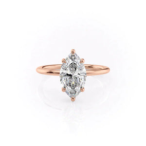 The Sarah Set With A 2.5 Carat Marquise Lab Diamond