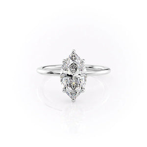 The Sarah Set With A 3.5 Carat Marquise Moissanite