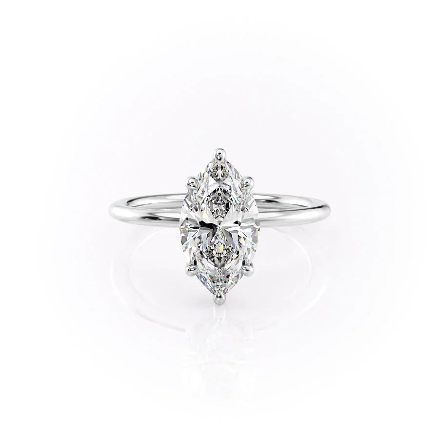 The Sarah Set With A 3.5 Carat Marquise Moissanite