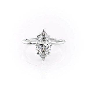 The Sarah Set With A 1.5 Carat Marquise Lab Diamond