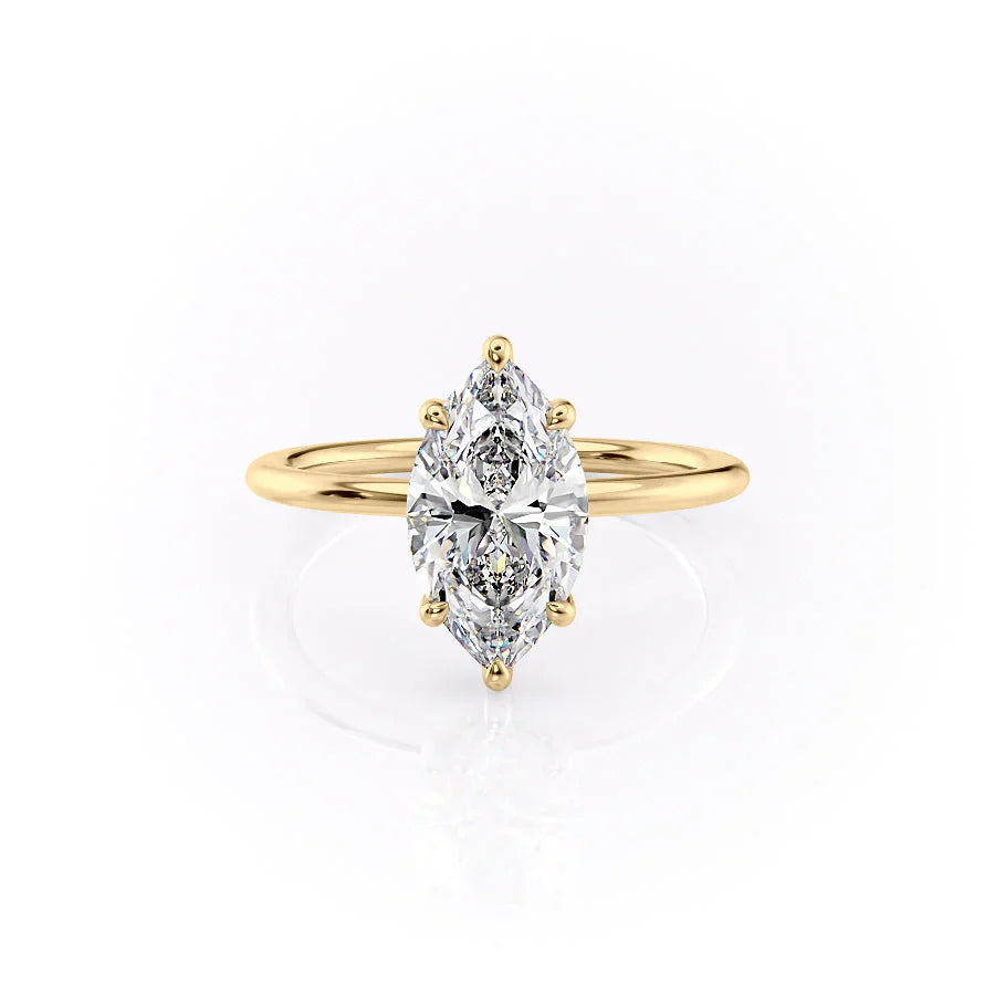 The Sarah Set With A 1.5 Carat Marquise Moissanite