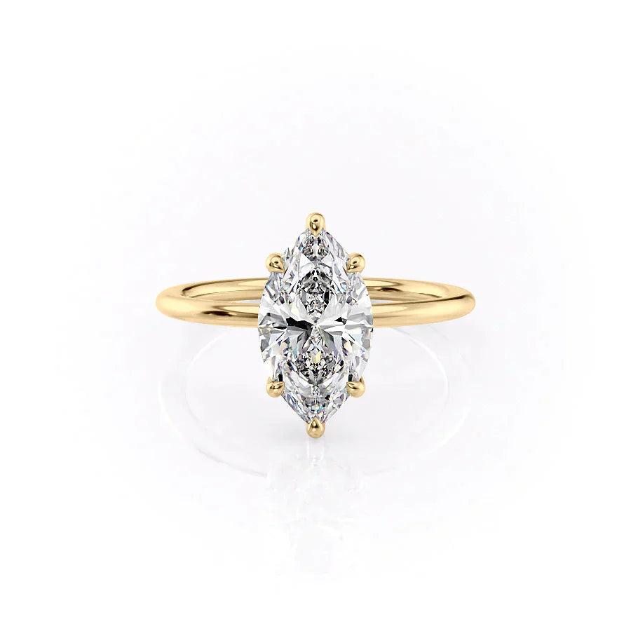 The Sarah Set With A 1.5 Carat Marquise Lab Diamond