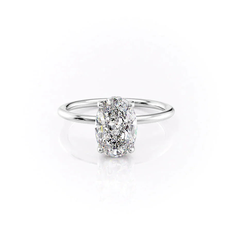 The Sarah Set With A 1.5 Carat Oval Lab Diamond