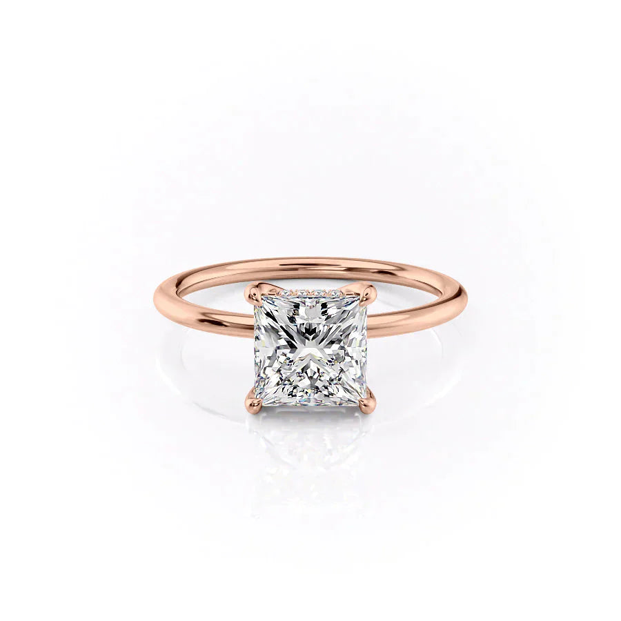 The Sarah Set With A 2.5 Carat Princess Lab Diamond