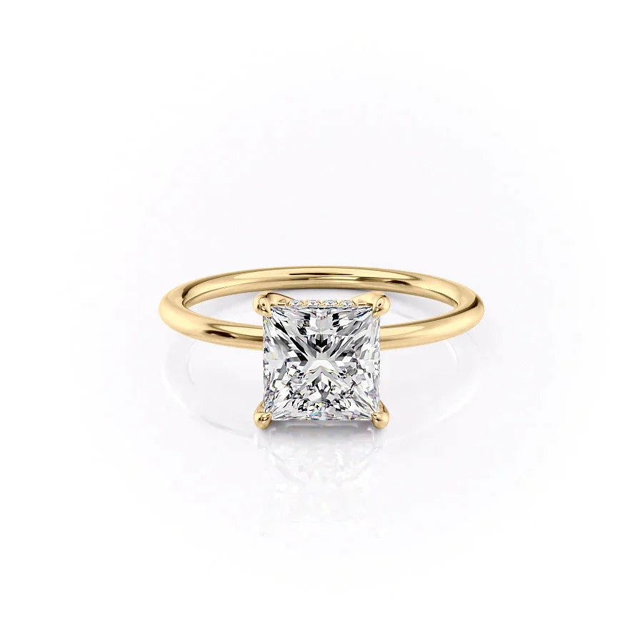 The Sarah Set With A 2.5 Carat Princess Lab Diamond