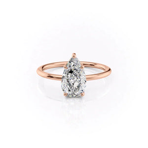 The Sarah Set With A 1.5 Carat Pear Moissanite