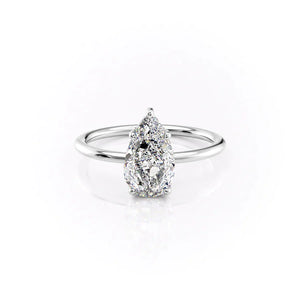 The Sarah Set With A 2.5 Carat Pear Moissanite