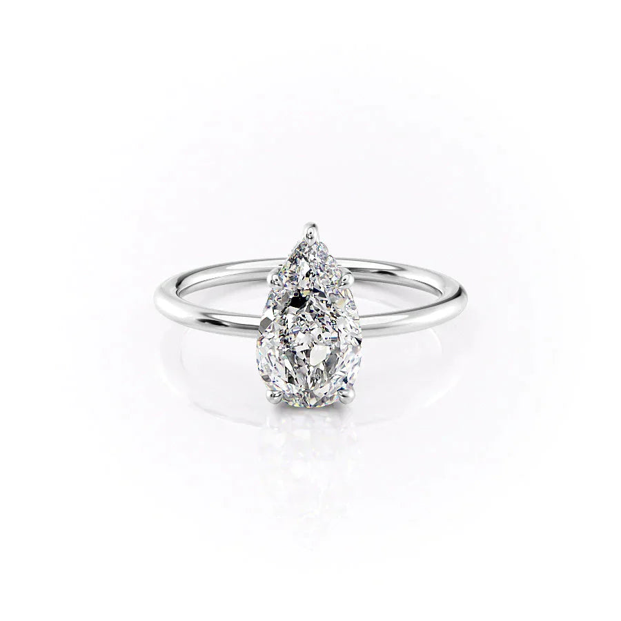 The Sarah Set With A 1 Carat Pear Lab Diamond