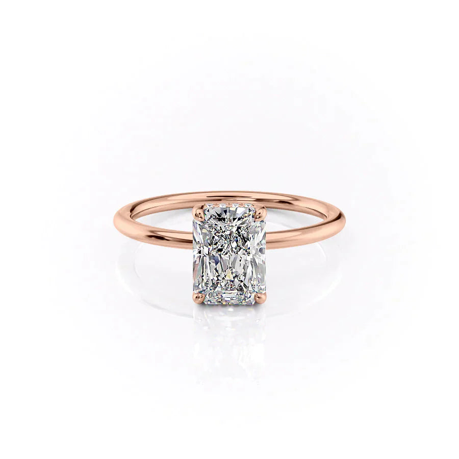 The Sarah Set With A 2.5 Carat Radiant Lab Diamond