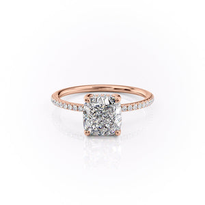 The Pave Sarah Set With A 1.5 Carat Cushion Moissanite
