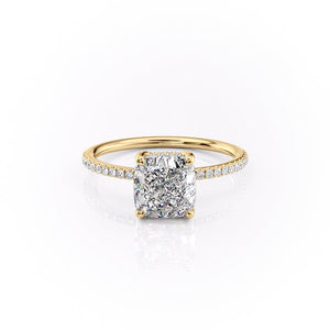 The Pave Sarah Set With A 4.5 Carat Cushion Moissanite