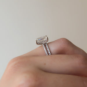The Sarah Set With A 4.5 Carat Emerald Moissanite