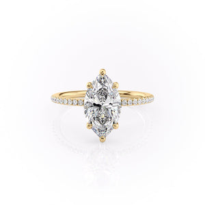 The Pave Sarah Set With A 2.5 Carat Marquise Moissanite
