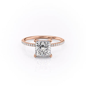 The Pave Sarah Set With A 3.5 Carat Princess Moissanite